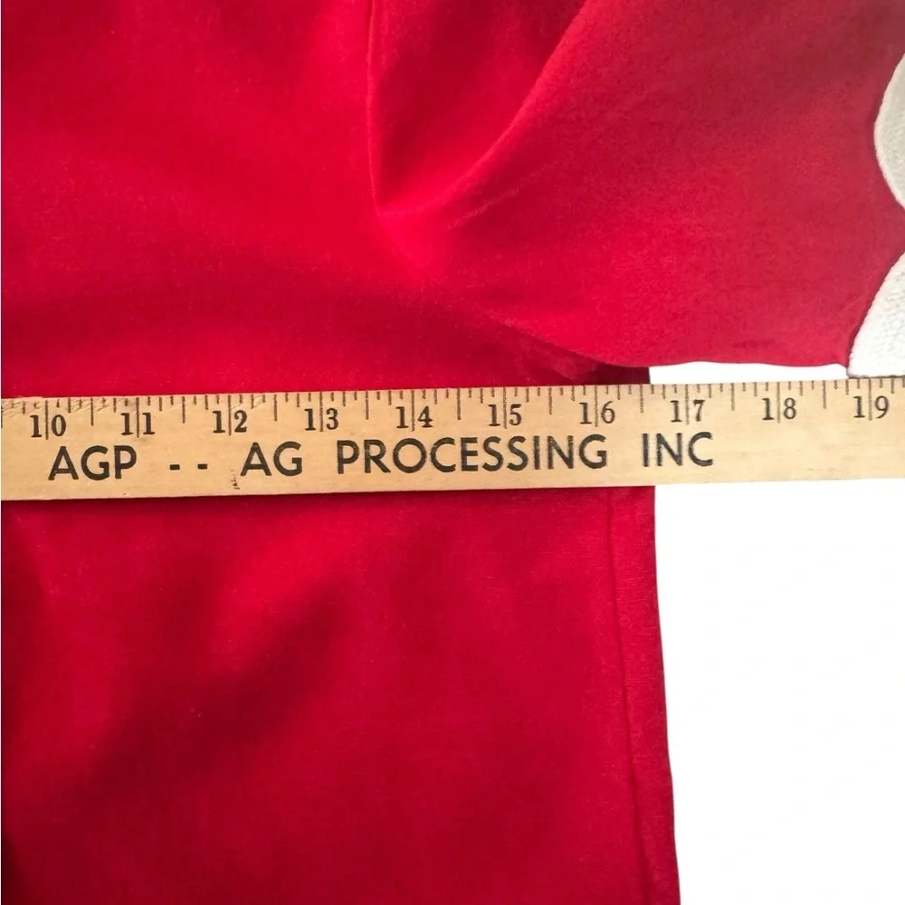 MANGO Red Scalloped Trim Cotton Button-Down Blouse (XS, NWT) E90 - Picture 5 of 8